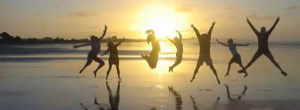 Jumping sunset