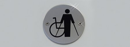 Symbol of person using crutches